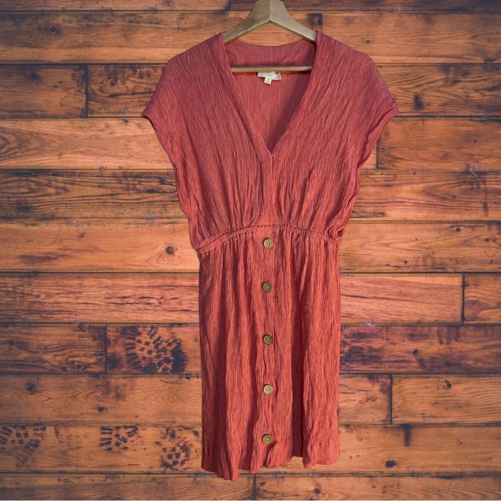 5 for $25🔥ODDI Crinkle Coral‎ Elastic Waist Dress Small